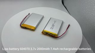 Power-Lipo-Akku 604070 3,7 V 2000 mAh 7,4 Wh Lithium-Polymer-Akkuzellen