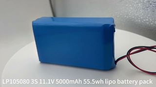 MSDS-zertifizierter Lithium-Polymer-Akku 105080-3S 11,1 V, 5000 mAh, 55,5 Wh Lipo-Akkus