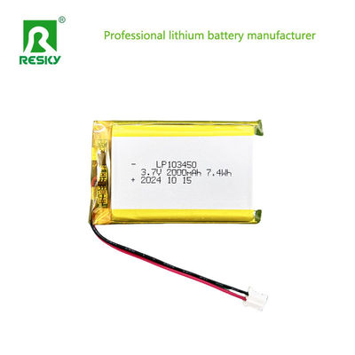kaufen Prismatische Lithium-Polymer-Batterie 103450 3.7V 1800mAh 2000mAh für Heizhandschuhe online manufacture