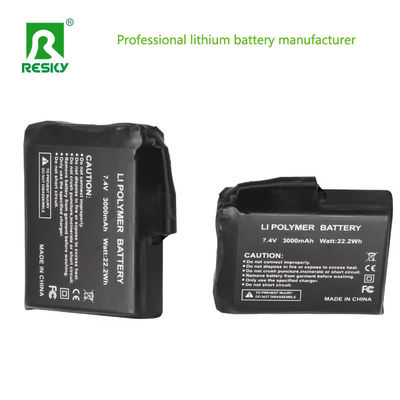 kaufen 1S1P Erhitzte Lithiumbatterie 3.7V 3000mAh Li-Ionen-Leistungsbatterie für erhitzte Hüte online manufacture