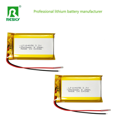 kaufen Li-Ionen-Batterie 104050 3.7v 7.4v 2500mAh 9.25wh Wiederaufladbare Lithium-Polymer-Batterie für Hörgeräte Online-Herstellung