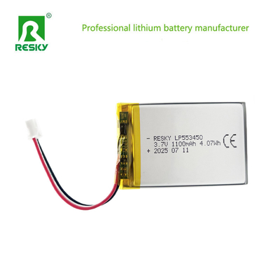 kaufen Wiederaufladbare Lithiumbatterien 553450 3.7V 1100mAh 1200mAh 4.07wh Speicher Lipo Batteriezelle Online-Herstellung