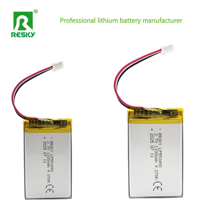 kaufen Lithium-Polymer-Batteriepaket 553450 3.7V 7.4V 1100mAh 1200mAh Für Kameras und Projektoren Online-Herstellung