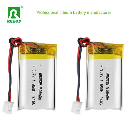 kaufen Lithium-Polymer-Batteriezelle 802035 3.7V 500mAh 1.85wh Wiederaufladbare Batterien für Lerngeräte Online-Herstellung
