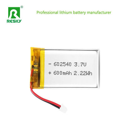 kaufen Lithium-Ionen-Polymer-Batterien 602540 600mAh 3.7V 2.22wh Wiederaufladbare Leistung Lipo-Batterien für Schönheitsgeräte Online-Herstellung