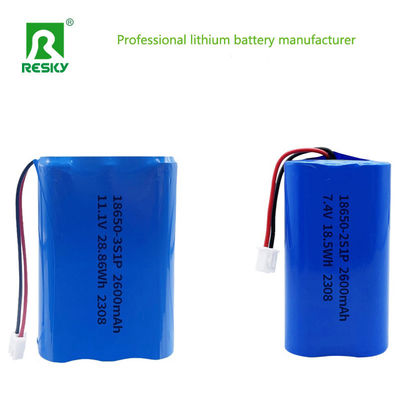 kaufen 18650 Lithium Ion Batteries 11.1V 3s 2600mAh 28.86wh Rechargeable Li-ion Battery Pack Online-Herstellung