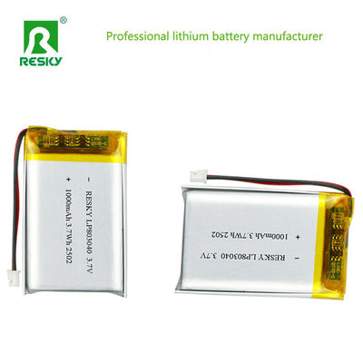 kaufen Rechargeable Lipo Lifepo4 Batteries 803040 3.7v 1000mAh 3.7wh Solar Lithium Polymer Battery Cell Online-Herstellung