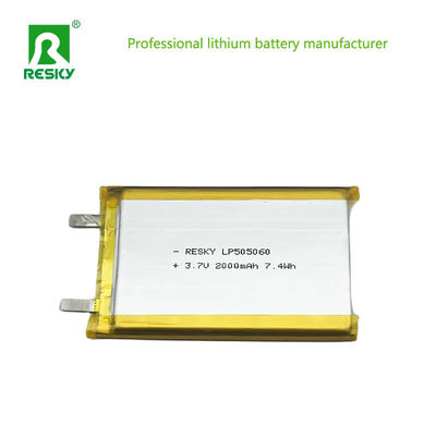 Leistung Lithium-Polymer-Batteriezelle 505060 2000mAh 7.4wh 3.7V Für medizinische Geräte