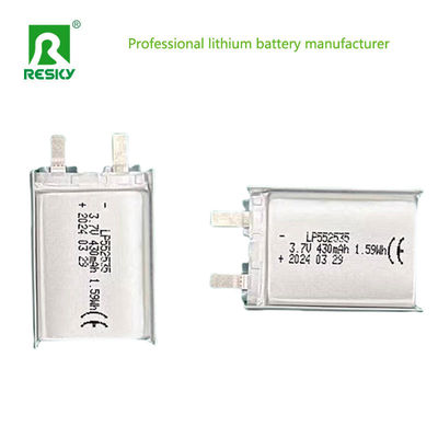 Benutzerdefinierte Lipo Batteriezellen 552535 3.7V 430mAh 400mAh Leistung
