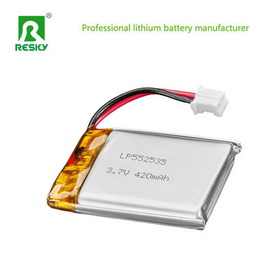 552535 3.7v 7.4v 420mAh 430mAh Lithium-Ionen-Batteriezelle Kontinuierliche Entladung Strom 0,5c Maximale Entladung Strom 1c