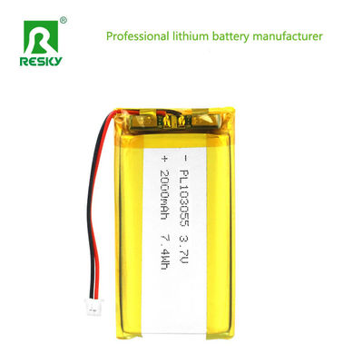 Wiederaufladbare Lipo-Batterie 103055 3,7V 2000mAh 7,4wh Leistung Solar-Lithium-Ionen-Batteriezelle