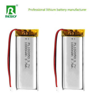 Leistung Lithiumbatteriezelle 102050 3.7v 1000mAh Wiederaufladbare Lithium-Polymer-Batteriezelle