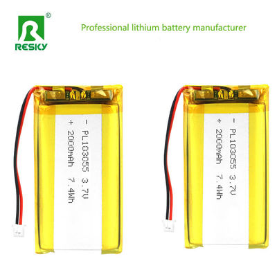 Leistung Lithium-Ionen-Zelle 103055 3,7V 2000mAh 7,4wh Wiederaufladbare Lithium-Polymer-Batterie