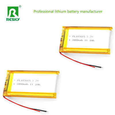 Leistung Lipo Batteriezelle 103665 3.7v 4.2v 3000mAh 11.1wh Wiederaufladbare Lithium-Ionen-Batteriezelle