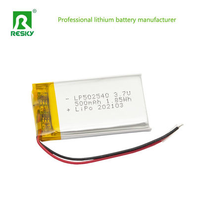 Wiederaufladbare Solar Lithium Batterie Zelle 502540 3.7v 500mAh 1.85wh Leistung Li-Ionen Batterie