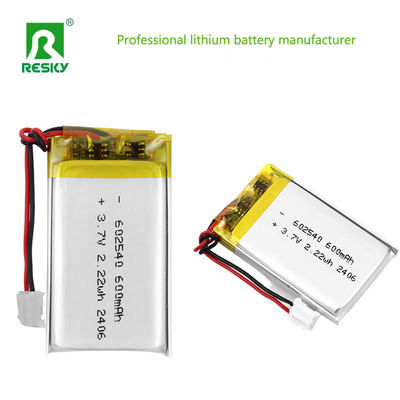 Lithium-Polymer-Akkuzelle 602540 600mAh 3,7V 2,22Wh Solar-Lipo-Akkus für medizinische Monitore
